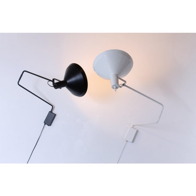 Black and White Large Metal Paperclip Wall Lamps by J. J. M. Hoogervorst for Anvia, 1970s, Set of 2 For Sale - Image 11 of 18