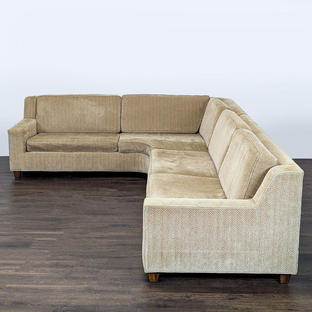 Custom handcrafted sectional sofa made in San Francisco by Fernando Cortez & Co., based on a 2009 Barbara Barry design....
