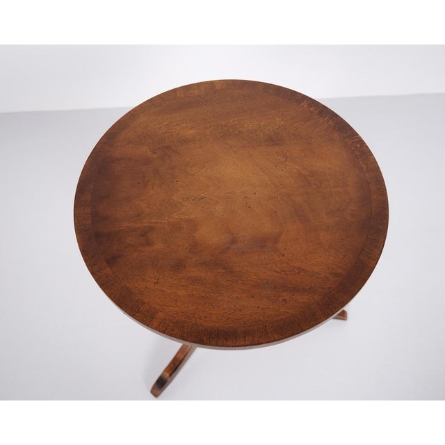 Brown Antique Side Table in Mahogany with Turned Column, 1890s For Sale - Image 8 of 11