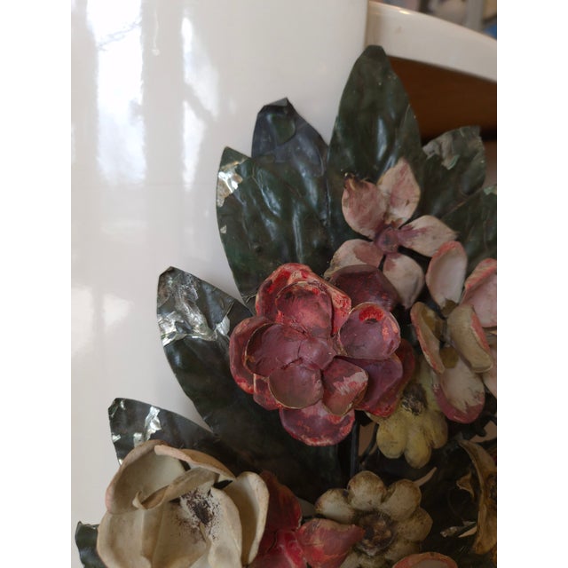 1940s Italian Tole Flower 1940s Sconces For Sale - Image 5 of 7