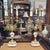 1950s Pair French Stone and Gilt Brass Candelabra Lamps For Sale - Image 9 of 16