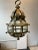 Metal 1940s Brass And Glass Crown Lantern For Sale - Image 7 of 11