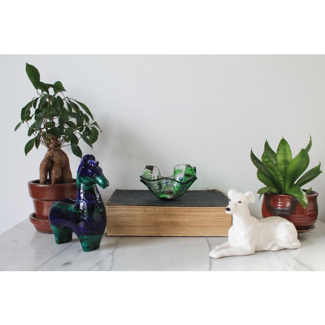 Vintage art glass handkerchief flower frog vase. No makers mark. Minor age wear. No chips or cracks.