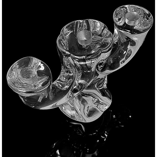 Art Deco French Crystal Candle Holder Crystal De Vannes Style For Sale - Image 6 of 16