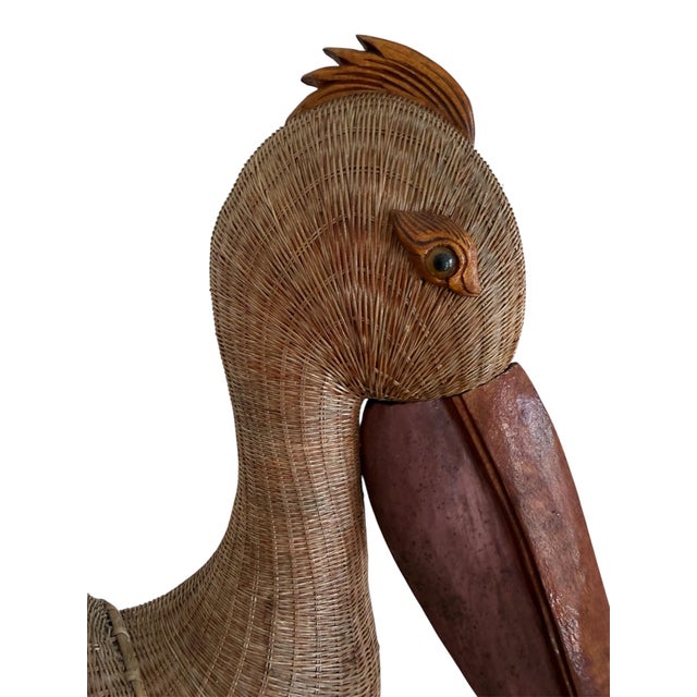 Shanghai Handicrafts Large Woven Wicker Pelican Box For Sale - Image 11 of 12
