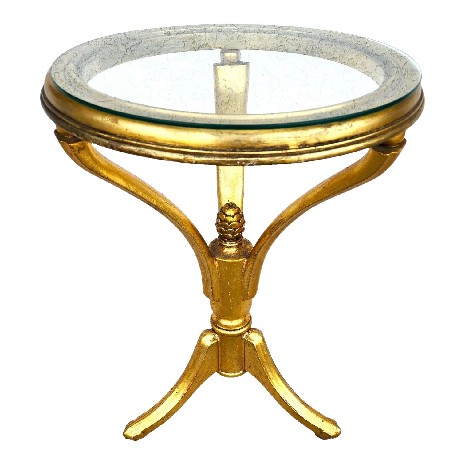 Mid Century Giltwood Side Center Table | Chairish