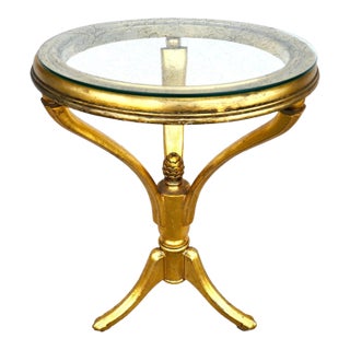 Mid Century Giltwood Side Center Table For Sale
