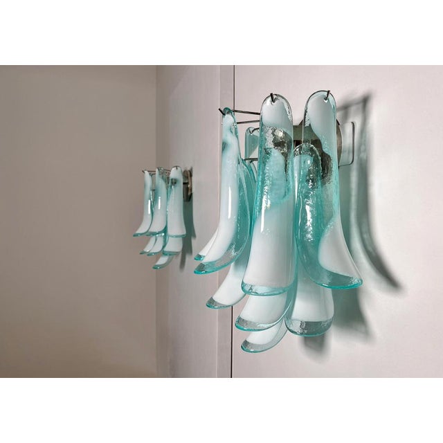 Italian Petal Murano Sconces, 1990s, Set of 2 For Sale - Image 10 of 12