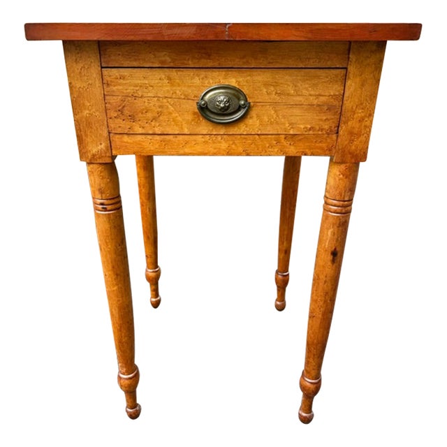 Antique American Early 19Th Century Maple, and Birdseye Maple 1 Drawer Stand For Sale