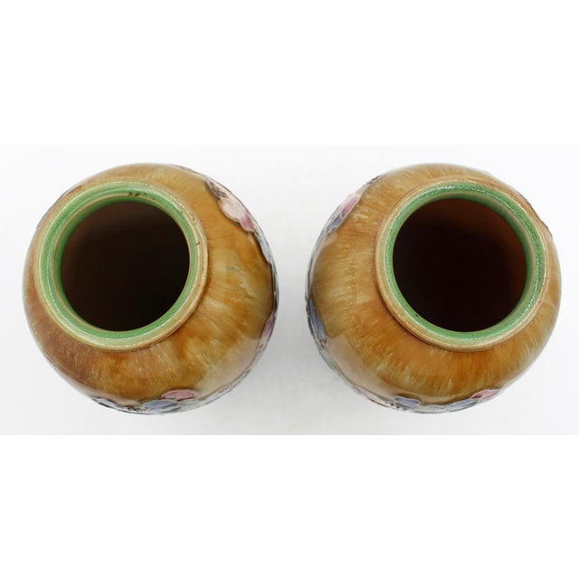 Royal Doulton 1920-1927 Pair of Arts & Crafts Vases by Royal Doulton, England For Sale - Image 4 of 6