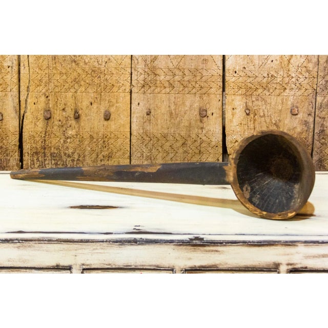 Wood Mid 20th Century Rustic Wooden Ghee Spoon For Sale - Image 7 of 7