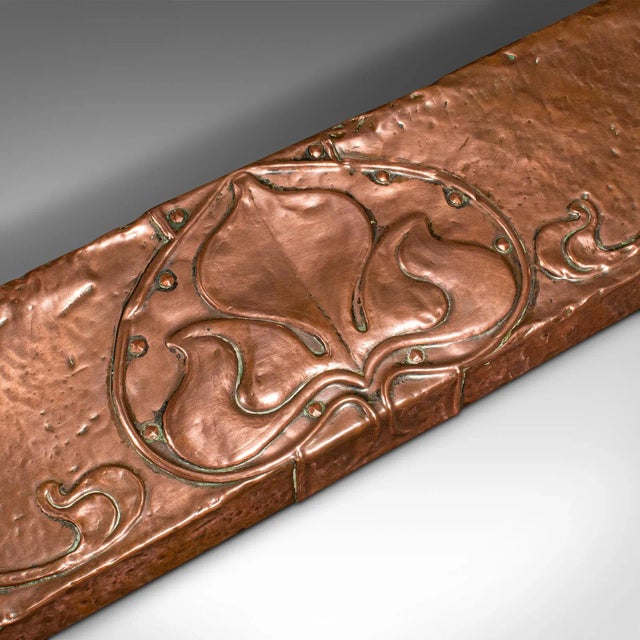 Metal 1900's Antique Decorative Copper Fire Kerb, English For Sale - Image 7 of 11