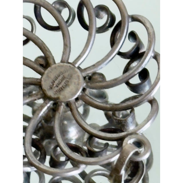 Silver Vintage Mid Century Modern Hans Hansen 925 Sterling Silver Filigree Pendant Necklace, Denmark 1960s For Sale - Image 8 of 10