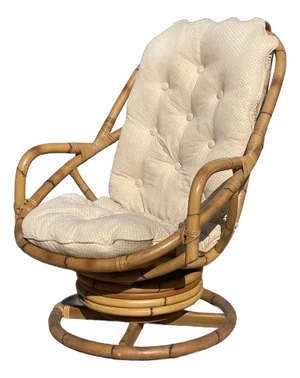 Bamboo Swivel Papasan Style Lounge Chair