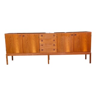 Long Mid-Century Modern Danish Teak Sideboard by Johannes Andersen for Bernhard Pedersen, 1960 For Sale