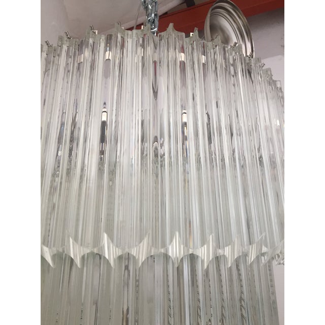 Metal Murano Glass Sputnik Quadriedro Spyral Italian Chandelier For Sale - Image 7 of 8