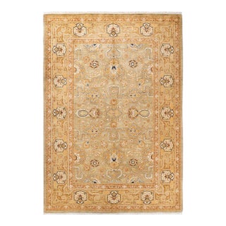 Eclectic, One-of-a-Kind Hand-Knotted Area Rug - Green, 6' 2" x 9' 0" For Sale