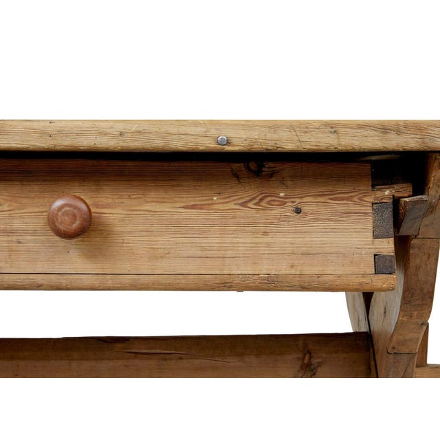 Antique Swedish Pine Kitchen Table, 1840 For Sale - Image 11 of 12