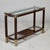 Italian Mid-Century Walnut & Brass Console Table With Glass Top For Sale - Image 9 of 13