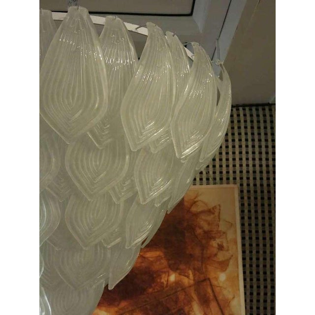 Italian Round Ice White Chandelier in Murano Glass, 2000 For Sale - Image 6 of 10