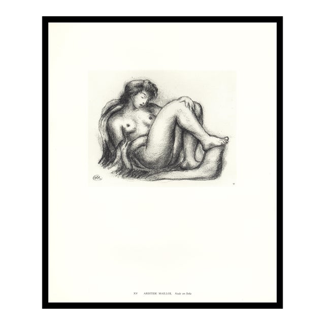 1974 Aristide Maillol Collotype "Nude on Sofa" For Sale