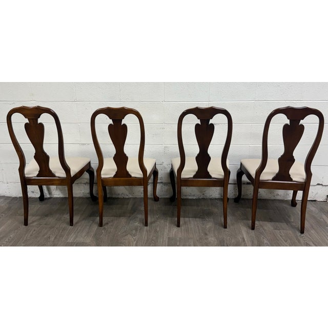 Vintage Crawford Furniture MFG Heirloom Queen Anne Dining Side Chairs - Set of 4 For Sale - Image 10 of 12
