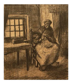 1959 After Vincent Van Gogh "Working Woman" Vintage Hungarian Print