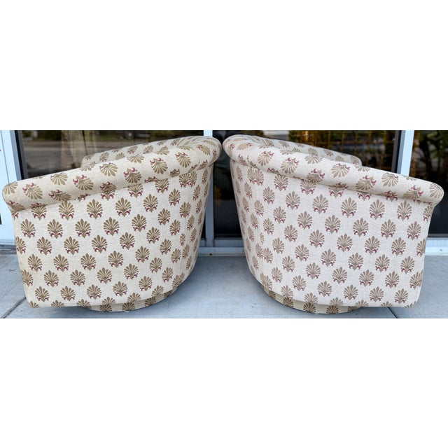 1980s French Country Style Swivel Chairs/a Pair For Sale - Image 5 of 7