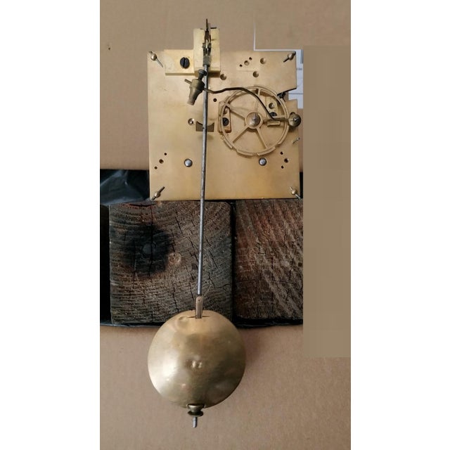 Mid 19th Century 1840-1860 Grand French Carved Wooden Clock Cartel and Enameled Cartridges For Sale - Image 5 of 10