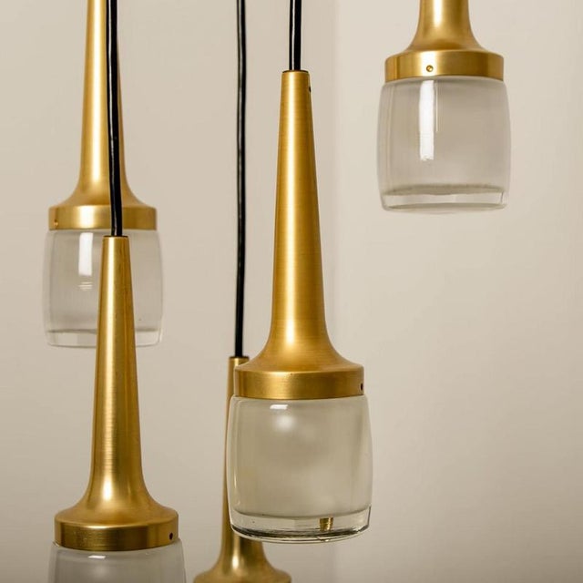 Brass and Glass Cascade Fixture attributed to Staff, 1969 For Sale - Image 18 of 18