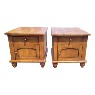 Pair Vintage Rustic Cabin End Tables For Sale