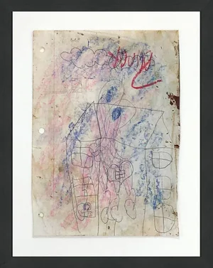 Purvis Young Home Sweet Home (Original Mixed Media on Paper)