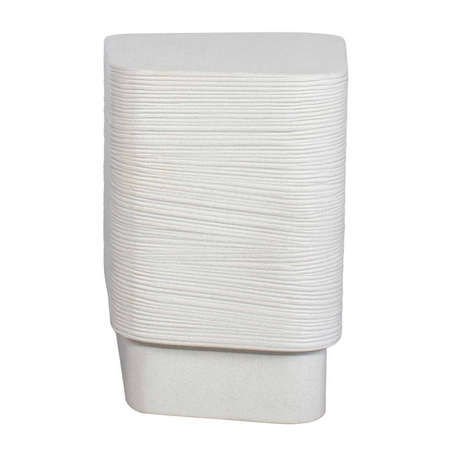 White Saltwater Concrete Side Table For Sale - Image 8 of 11
