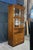 Brown 1980s Henredon Scene One Oak Campaign Curio Display Cabinet Library Bookcase 84" For Sale - Image 8 of 15