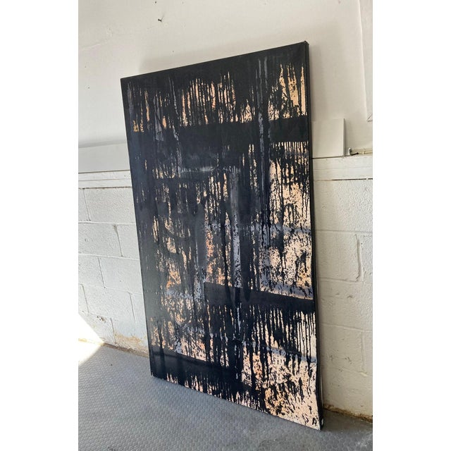 Vintage Mid Century Large Original Abstract Brutalist Modern Painting For Sale In New York - Image 6 of 9