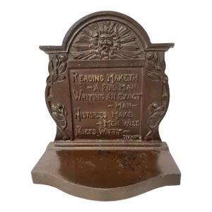 Northwind Poems Bacon Johnsoniana Antique Cast Iron Bookend Bronze