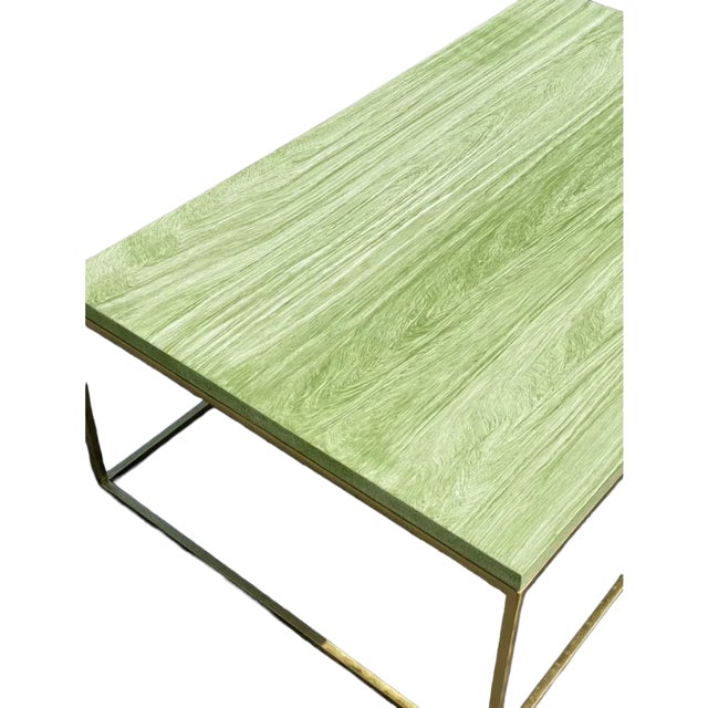 Metal Custom Hand Painted Coffee Table For Sale - Image 7 of 12