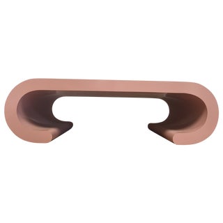 Karl Springer Style Pink Coffee Table For Sale