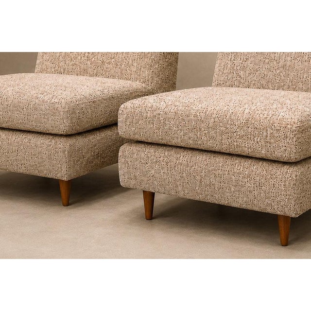 Pair of “L” Lounge Chairs in Caviúna & Textured Bouclé by Joaquim Tenreiro, 1958 For Sale In New York - Image 6 of 18