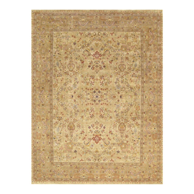 Tabriz Wool Beige Area Rug-13'11" X 18' 3" For Sale