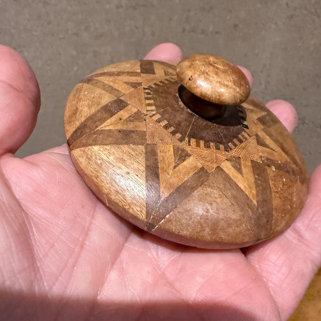 For your consideration, a vintage or antique wooden lidded sugar bowl, often referred to as treenware. It is a collectible...