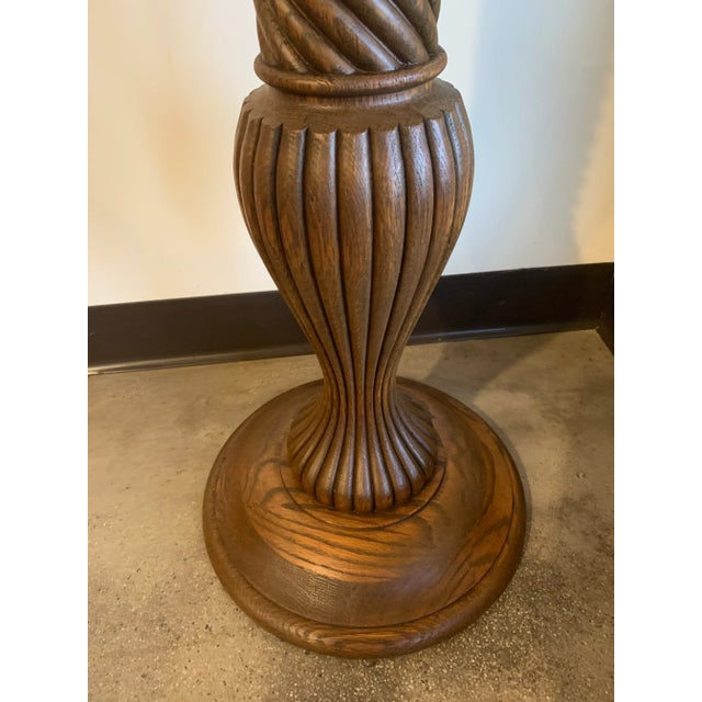 Beautiful Spiral Oak Plant Stand For Sale - Image 6 of 10