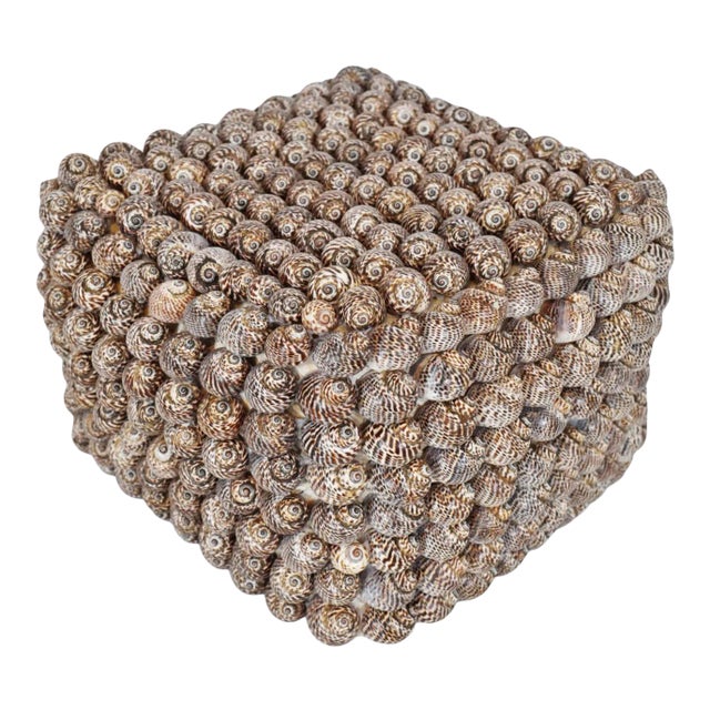 Vintage Coastal Bali Shell Box Large For Sale