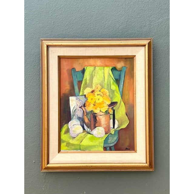Mid-Century Modern Vintage Framed Still Life Painting For Sale - Image 3 of 18