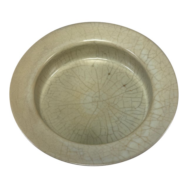 Antique Chinese Guan‑Style Crackle Glaze Plate For Sale