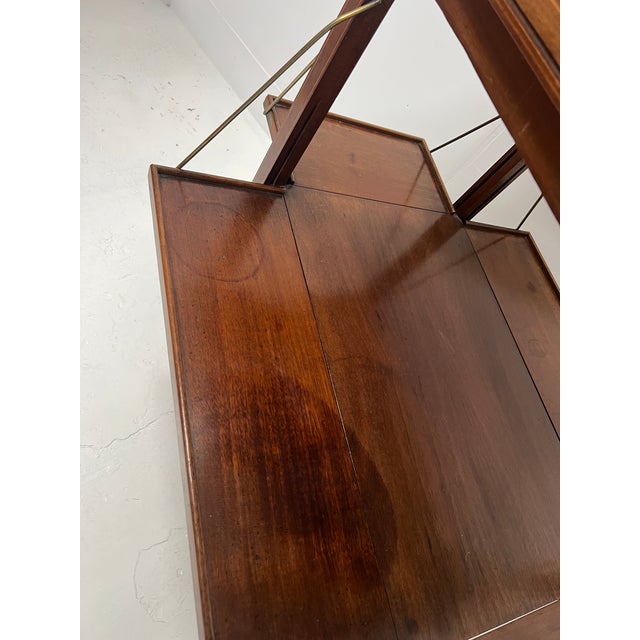 Mahogany Serving Table with Marquetry Net Decoration For Sale - Image 9 of 11