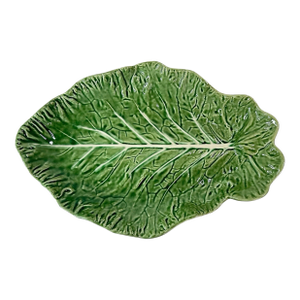 Vintage Bordallo Pinheiro Majolica Cabbage Leaf Large Serving Platter