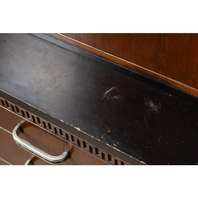 Vintage Streamline Art Deco Walnut Lighted Medical Cabinet by Hamilton For Sale - Image 16 of 18