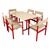 Wood Mid Century Modern Danish Six Safari Chairs Dining Table Set by Erik Wørts 1960s For Sale - Image 7 of 18