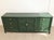 Mid 20th Century Vintage Dark Green Geometric Credenza With Brass Hardware For Sale - Image 5 of 12